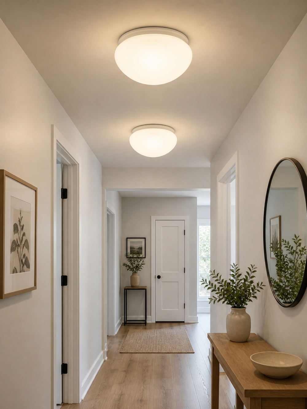 Aspen Creative White Opal Mushroom Glass Ceiling Light Shades Set of 2 9” 7.5” F